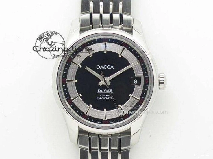 0401 De Ville Hour Vision Co-Axial 41mm SS V6F Best Edition Black Dial On SS Bracelet A BestValue 8277